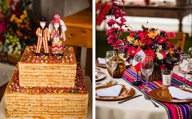 Traditional food and drinks at peruvian weddings