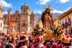 Festividades de septiembre en Perú durante una celebración religiosa tradicional